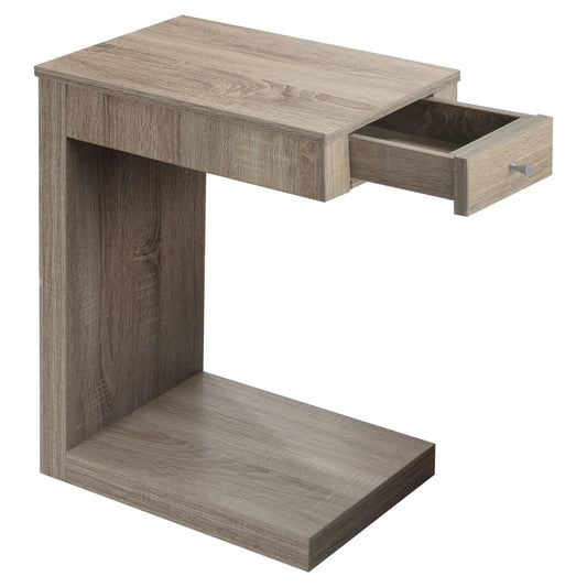 HomeRoots 18.25" x 12" x 24" Hollow Core Accent Table in Dark Taupe Finish