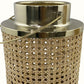 HomeRoots 18.5" Large Metal Hurricane Candle Holder in Cane
