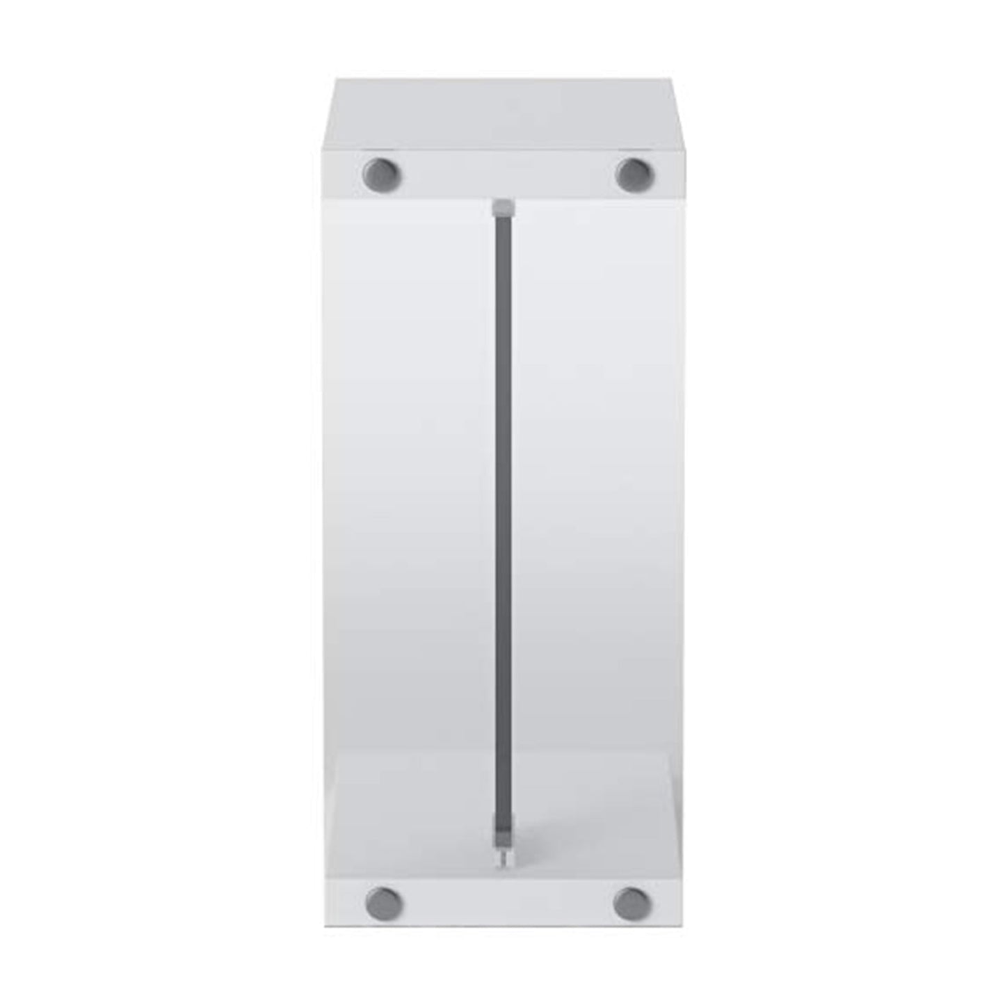HomeRoots 18.5" x 10.25" x 24.75" Tempered Glass Accent Table in White Finish