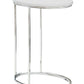 HomeRoots 18.5" x 12" x 25" Particle Board Metal Accent Table in White Finish