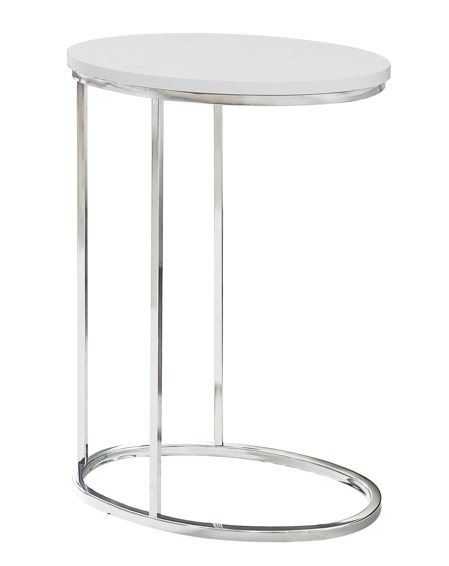 HomeRoots 18.5" x 12" x 25" Particle Board Metal Accent Table in White Finish