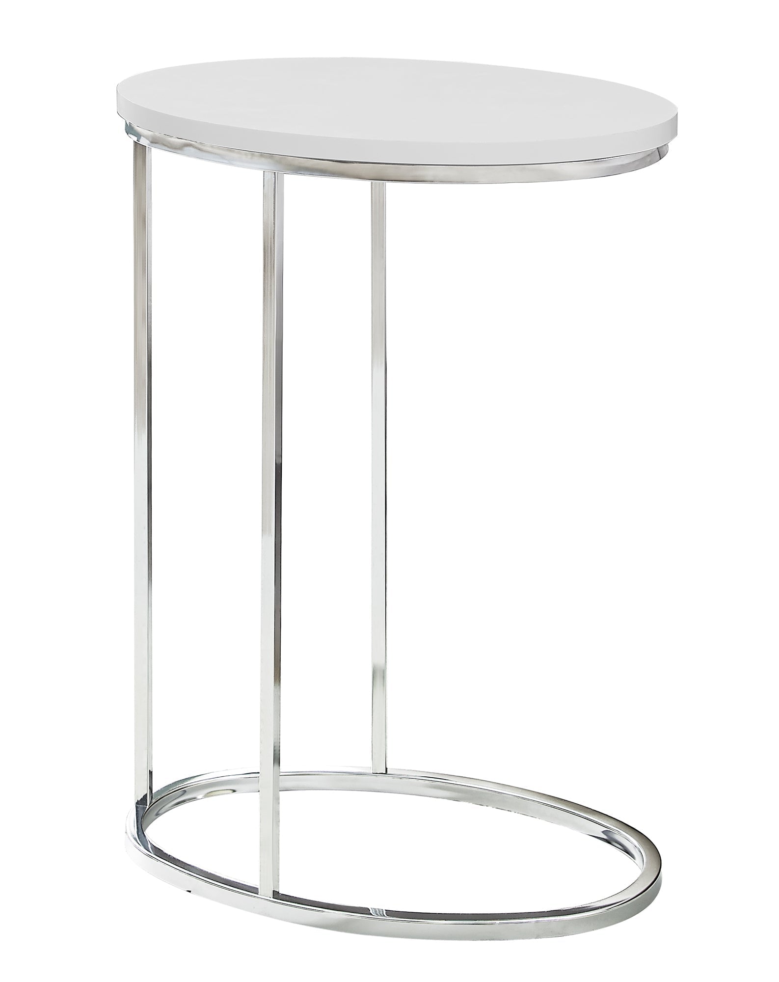 HomeRoots 18.5" x 12" x 25" Particle Board Metal Accent Table in White Finish