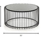 HomeRoots 19 Black Metal and Glass Round Coffee Table