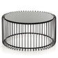HomeRoots 19 Black Metal and Glass Round Coffee Table