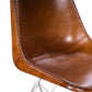 HomeRoots 19" Brown Faux Leather Side Chair With Silver Base Finish