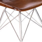 HomeRoots 19" Brown Faux Leather Side Chair With Silver Base Finish