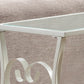 HomeRoots 19" Clear Glass Trestle Console Table With Storage and White Base Finish