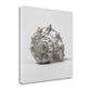 HomeRoots 19" Contemporary Silver Seashell Print on Gallery Wrap Canvas Wall Art