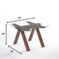 HomeRoots 19" Glass End Table With Walnut Wood Base