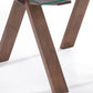 HomeRoots 19" Glass End Table With Walnut Wood Base