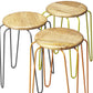 HomeRoots 19" Iron Backless Bar Chair in Brown and Gray Finish