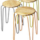 HomeRoots 19" Iron Backless Bar Chair in Brown and Gray Finish