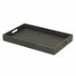 HomeRoots 19" Minimalist Wooden Tray in Black Finish