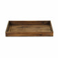 HomeRoots 19" Minimalist Wooden Tray in Dark Brown Finish