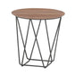 HomeRoots 19" Mod Geo Brown and Black Wood and Iron End or Side Table