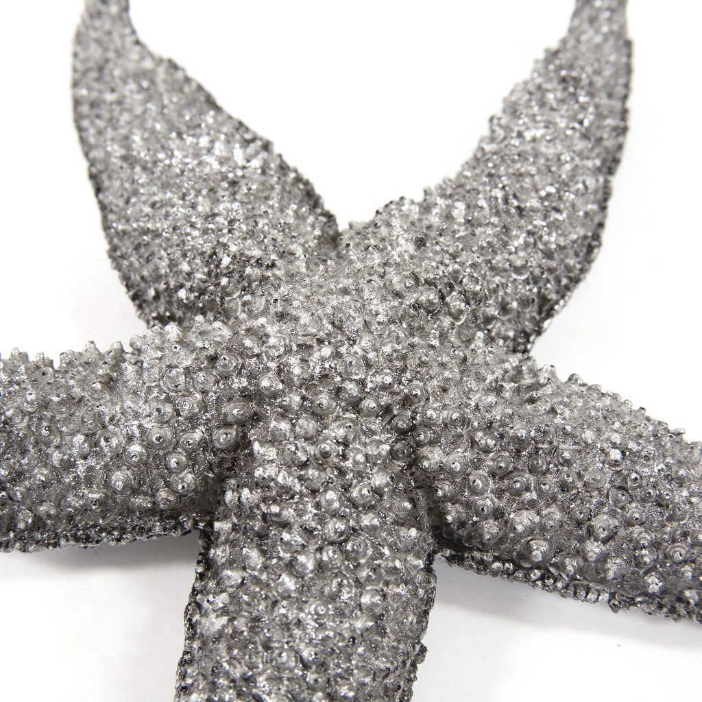 HomeRoots 19' Silver Pewter Textured Starfish Wall Art