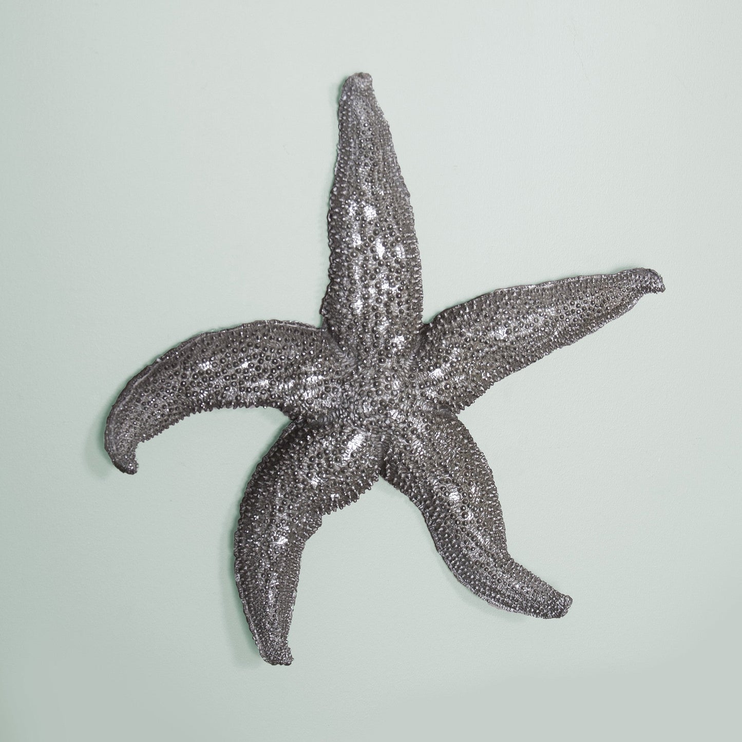 HomeRoots 19' Silver Pewter Textured Starfish Wall Art
