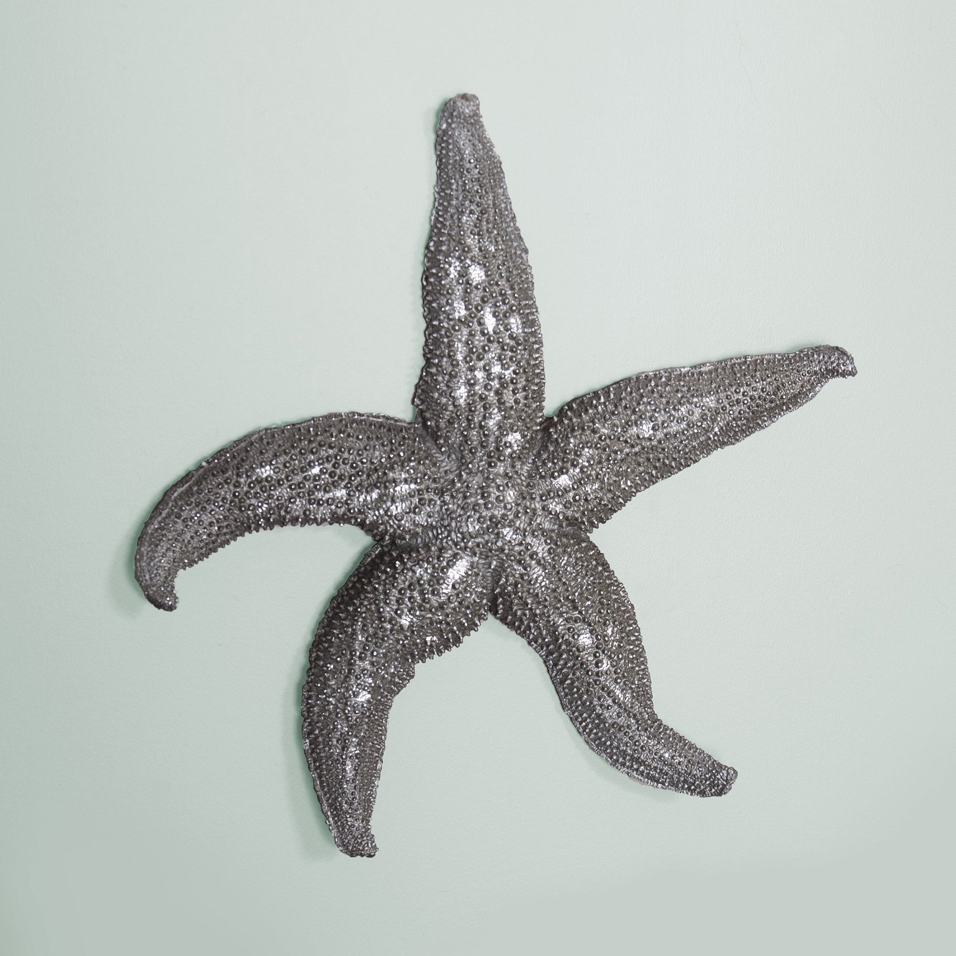 HomeRoots 19' Silver Pewter Textured Starfish Wall Art
