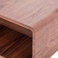 HomeRoots 19" Walnut Veneer and Steel End Table