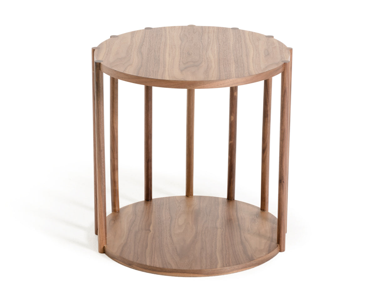 HomeRoots 19" Walnut Wood End Table