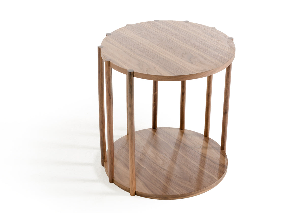 HomeRoots 19" Walnut Wood End Table