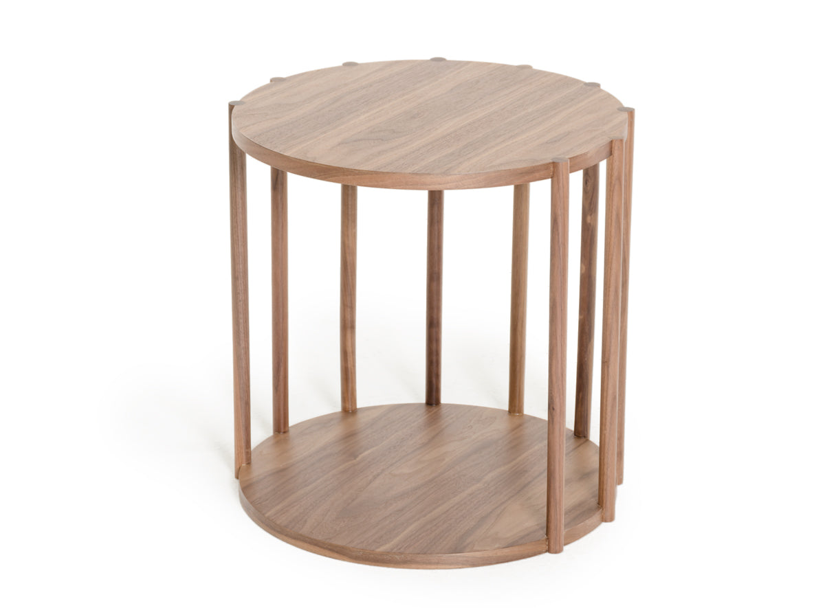 HomeRoots 19" Walnut Wood End Table