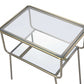 HomeRoots 19" x 13" x 25" Metal End Table in Antique Brass Finish