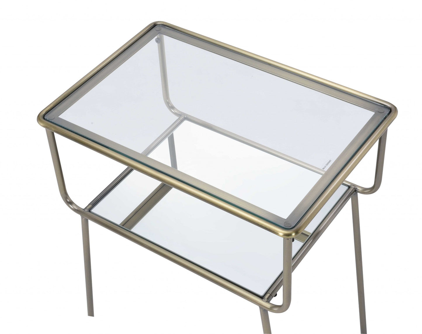 HomeRoots 19" x 13" x 25" Metal End Table in Antique Brass Finish