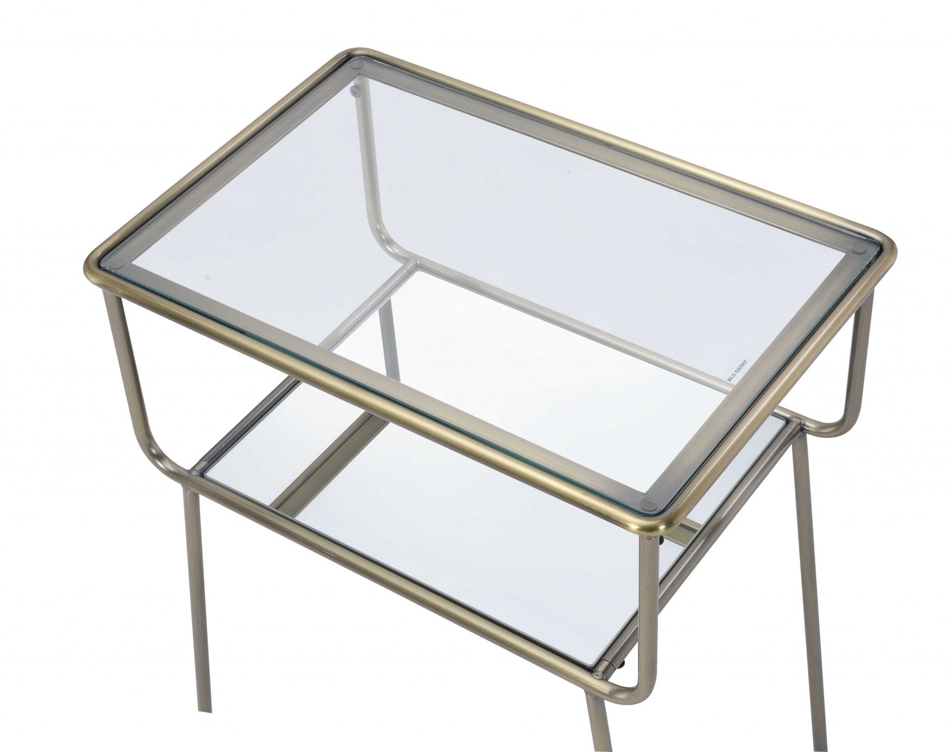 HomeRoots 19" x 13" x 25" Metal End Table in Antique Brass Finish