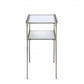 HomeRoots 19" x 13" x 25" Metal End Table in Antique Brass Finish