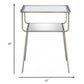 HomeRoots 19" x 13" x 25" Metal End Table in Antique Brass Finish