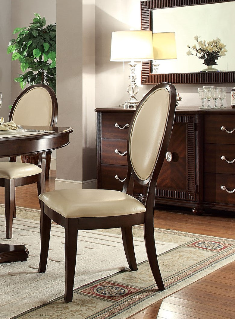 HomeRoots 19' x 18' x 42' 2-Piece Cherry And Cream Side Chair