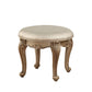 HomeRoots 19' x 19' x 18' Champagne Faux Leather Vanity Stool