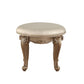 HomeRoots 19' x 19' x 18' Champagne Faux Leather Vanity Stool