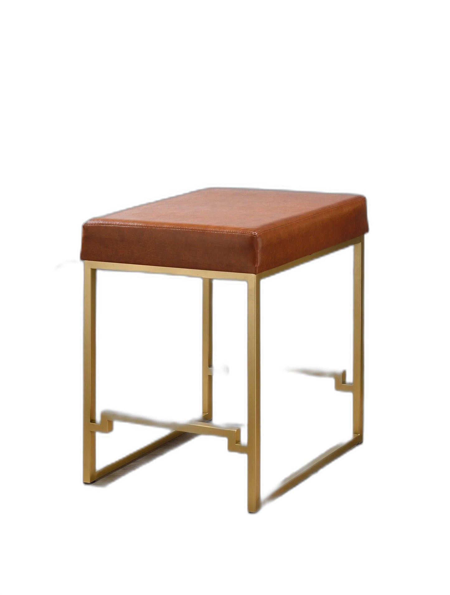 HomeRoots 19' x 19' x 25' Light Brown Polyurethane Counter Height Stool 1-Piece