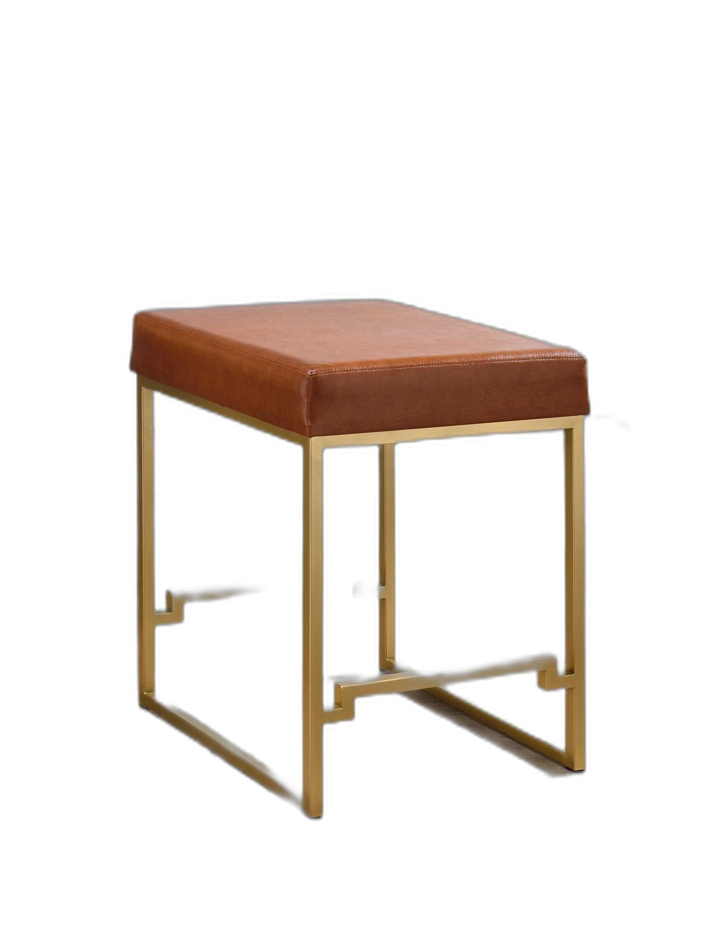 HomeRoots 19' x 19' x 25' Light Brown Polyurethane Counter Height Stool 1-Piece