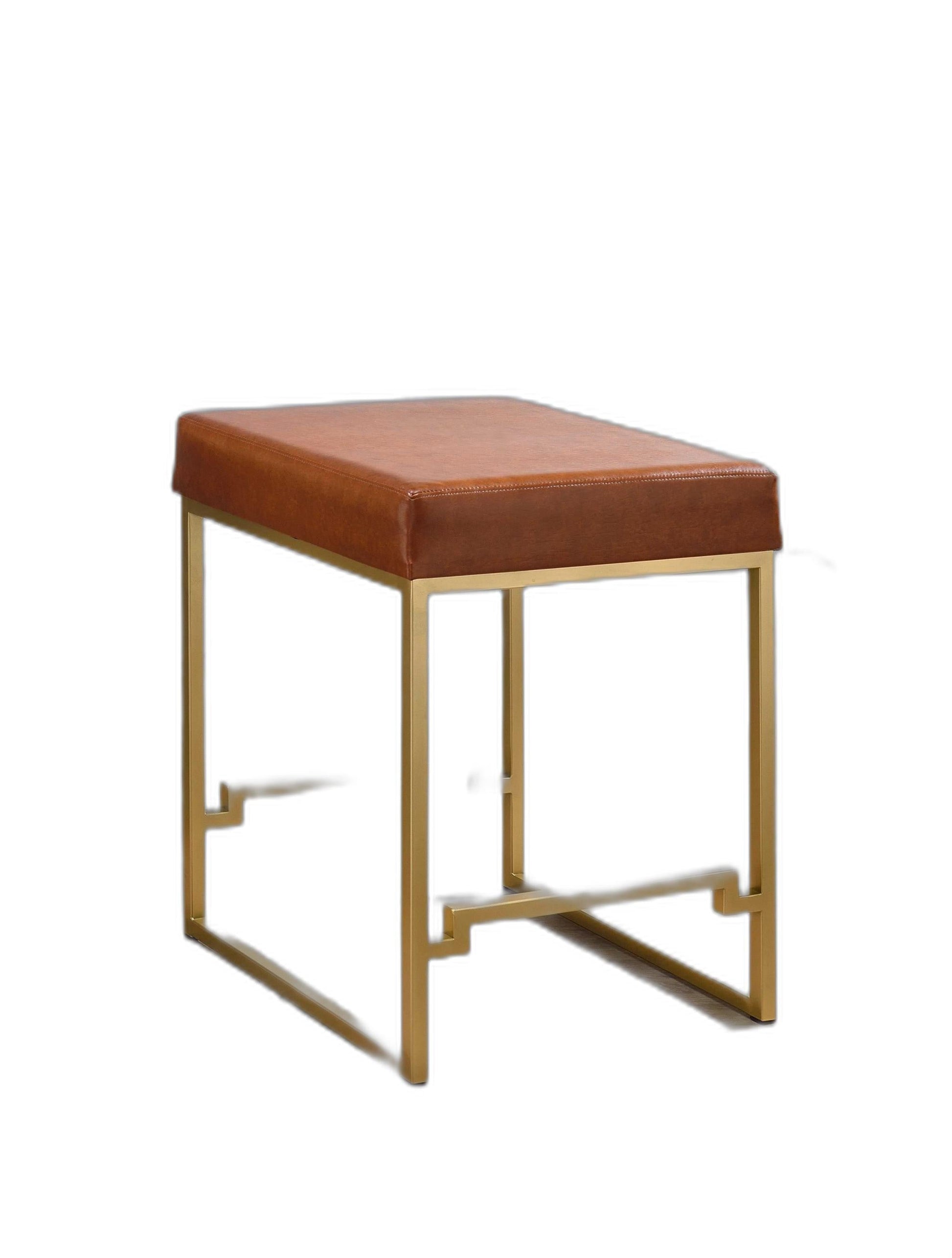 HomeRoots 19' x 19' x 25' Light Brown Polyurethane Counter Height Stool 1-Piece