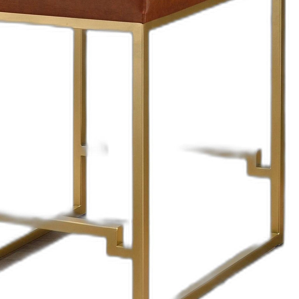 HomeRoots 19' x 19' x 25' Light Brown Polyurethane Counter Height Stool 1-Piece