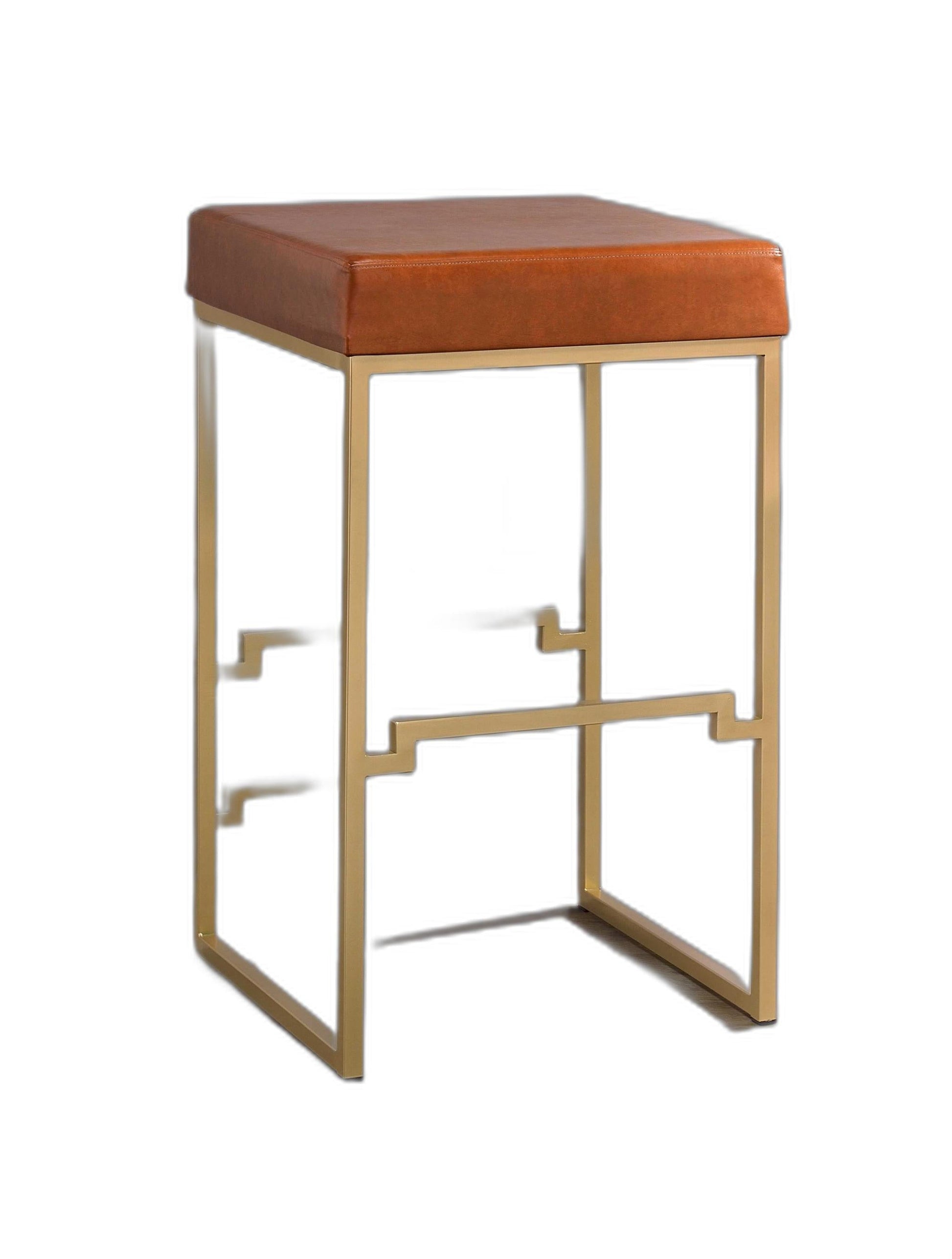 HomeRoots 19' x 19' x 31' Light Brown Polyurethane Bar Stool 1-Piece