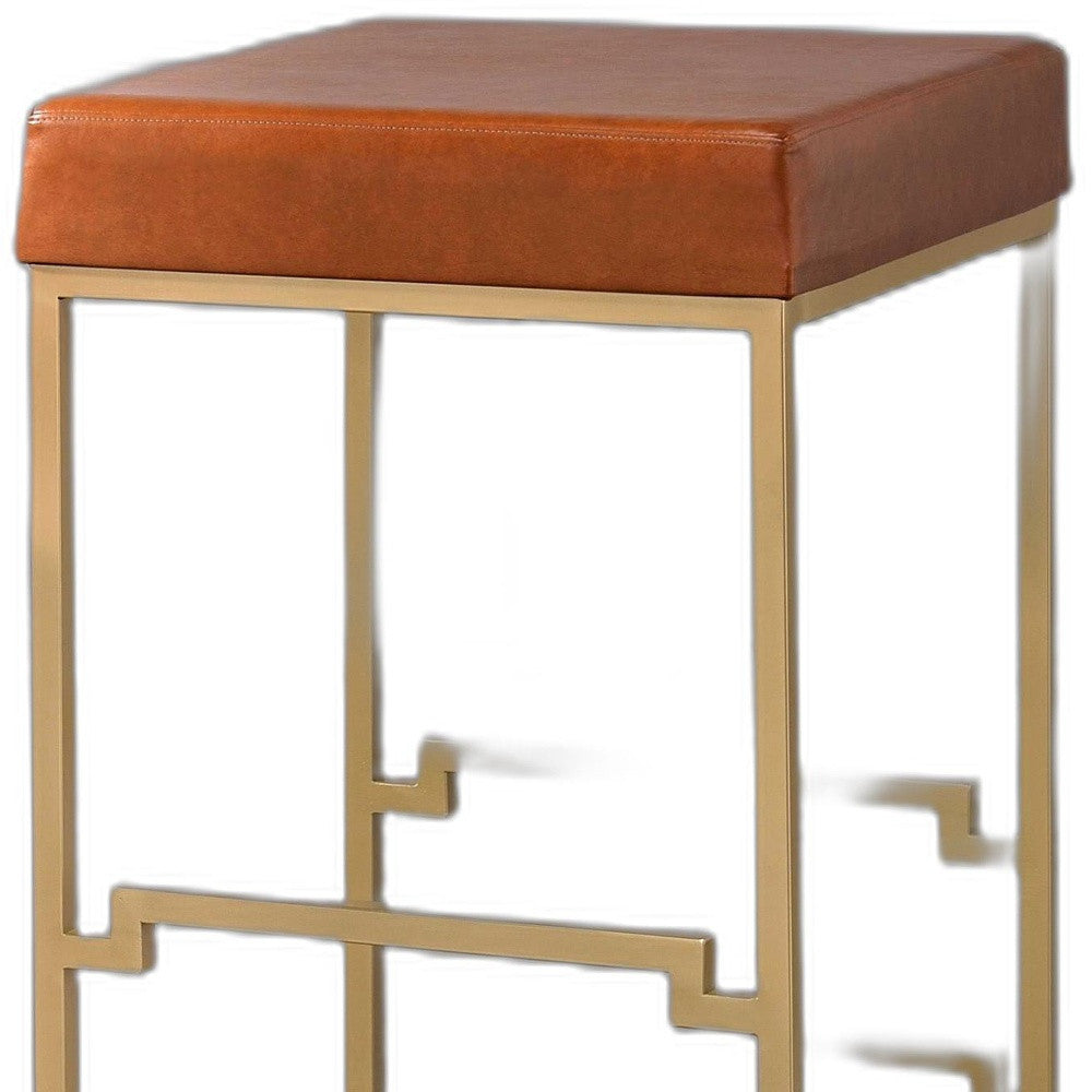 HomeRoots 19' x 19' x 31' Light Brown Polyurethane Bar Stool 1-Piece