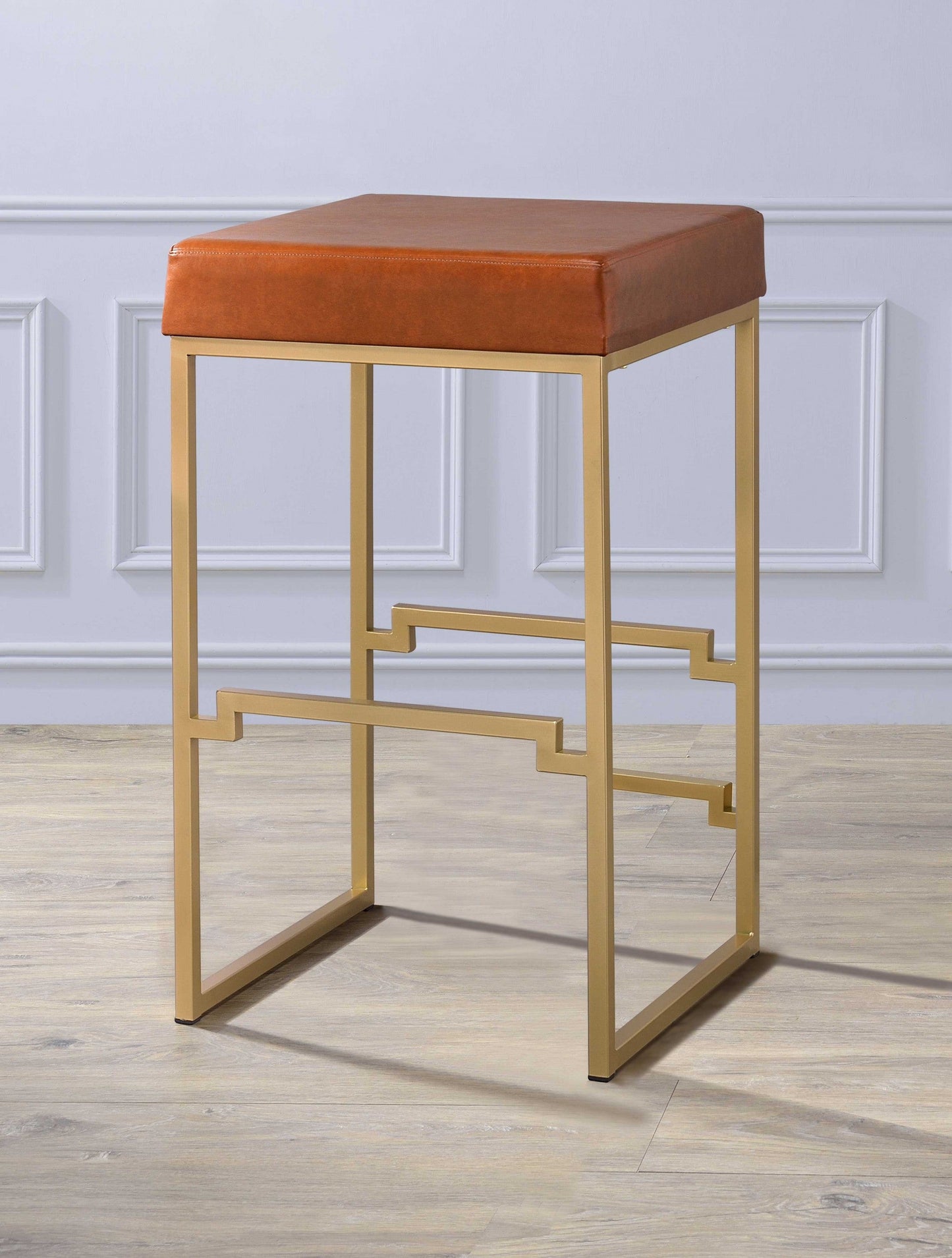 HomeRoots 19' x 19' x 31' Light Brown Polyurethane Bar Stool 1-Piece