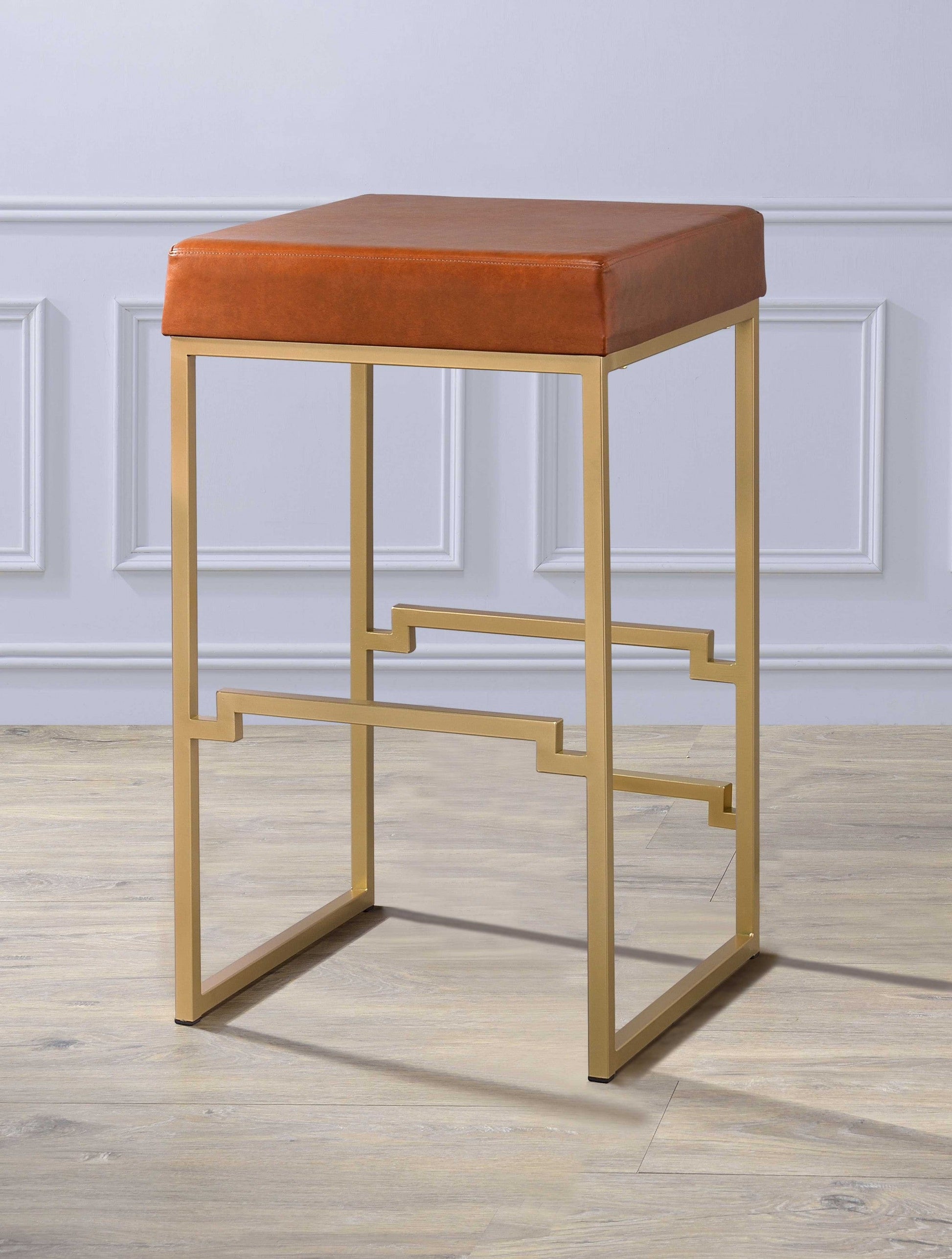 HomeRoots 19' x 19' x 31' Light Brown Polyurethane Bar Stool 1-Piece