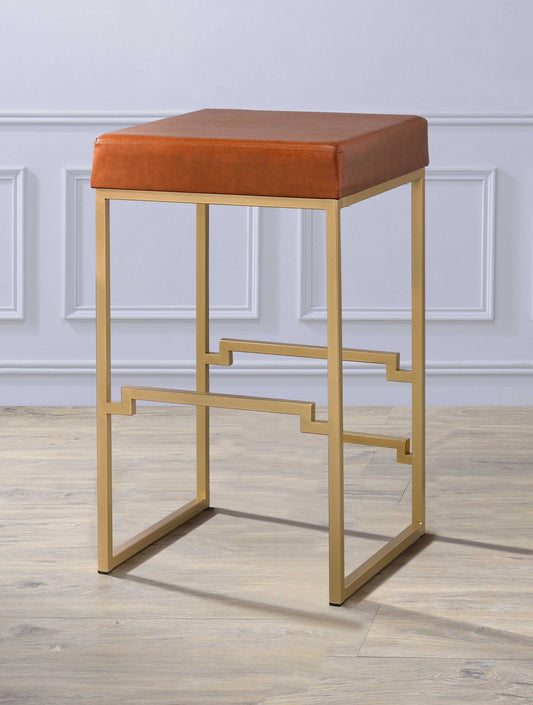 HomeRoots 19' x 19' x 31' Light Brown Polyurethane Bar Stool 1-Piece