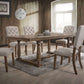HomeRoots 19" x 23" x 43" Cream Linen And Weathered Oak Side Chair In Set Of Two