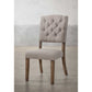 HomeRoots 19" x 23" x 43" Cream Linen And Weathered Oak Side Chair In Set Of Two