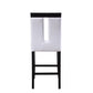 HomeRoots 19" x 24" x 41" Black Wood Counter Height Chair With White Faux Leather Upholstered Seat in Set of Two