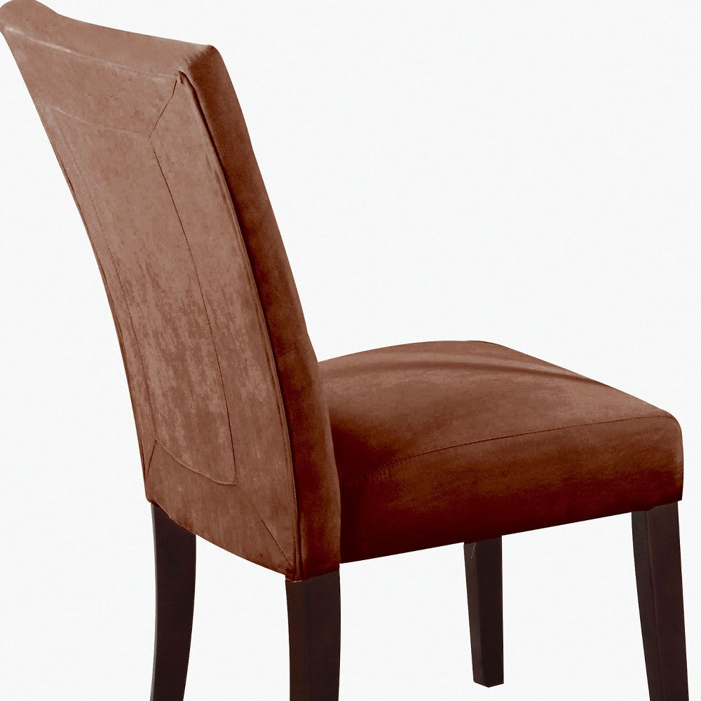 HomeRoots 19' x 25' x 40' 2-Piece Chocolate Microfiber And Walnut Side Chair