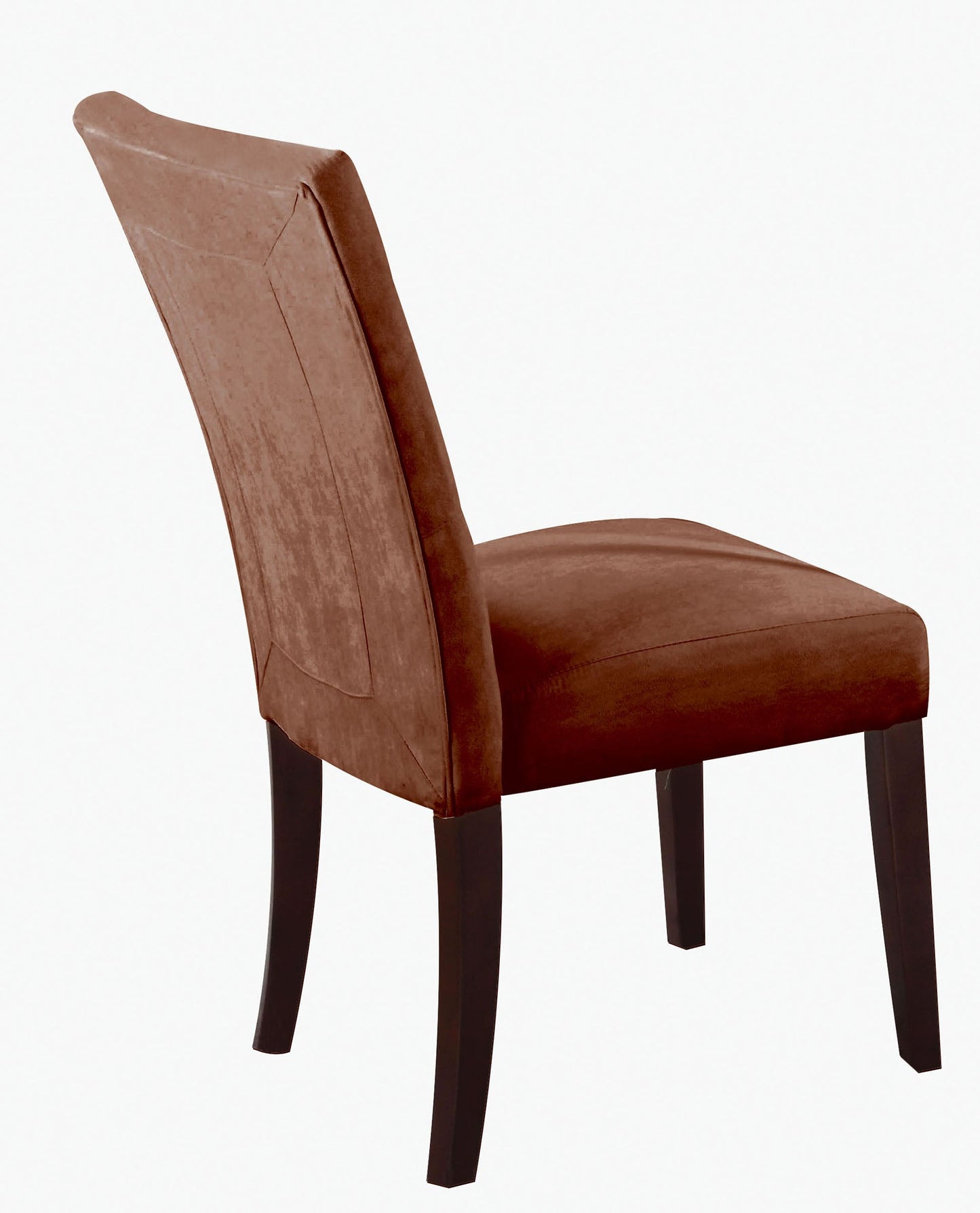 HomeRoots 19' x 25' x 40' 2-Piece Chocolate Microfiber And Walnut Side Chair