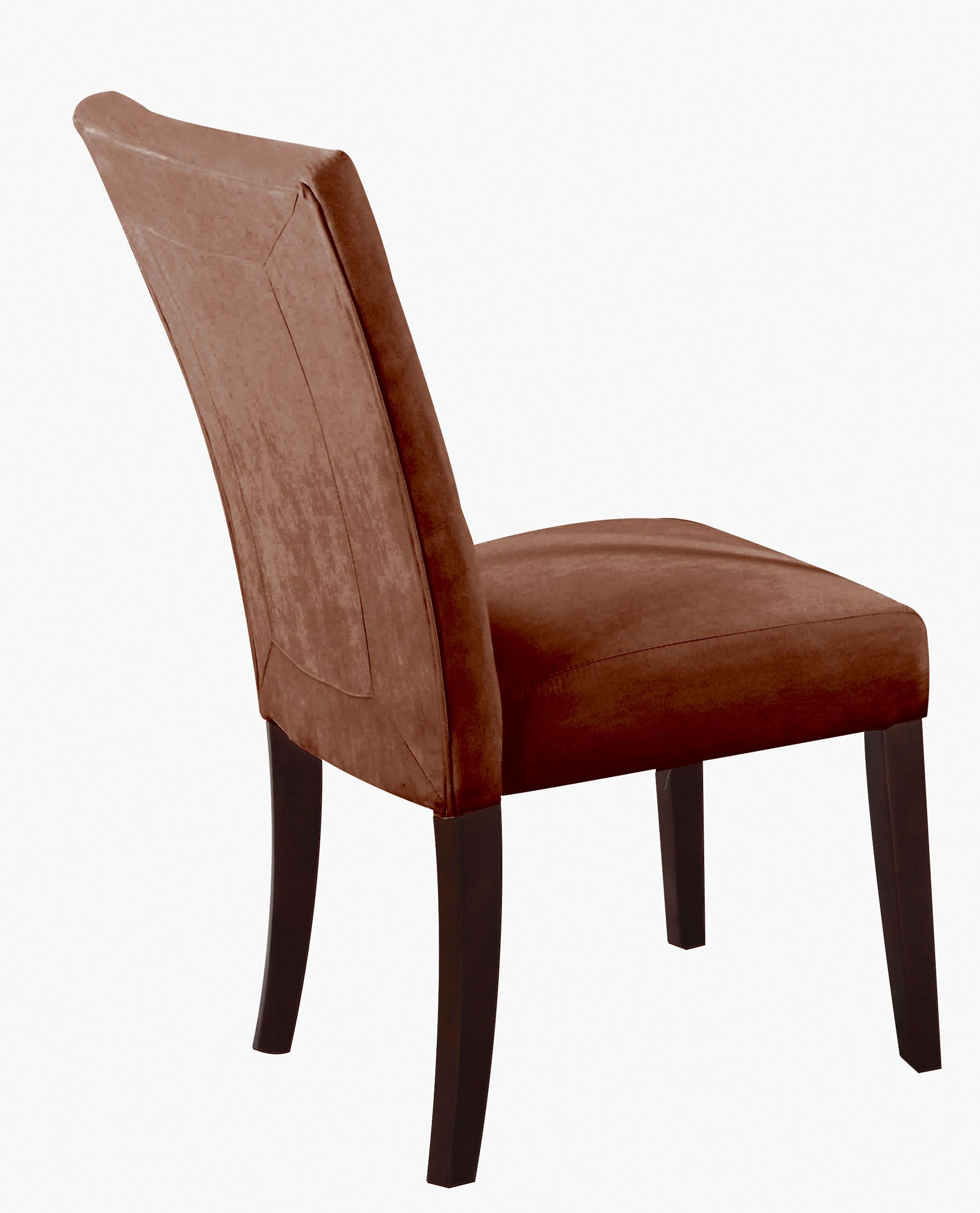 HomeRoots 19' x 25' x 40' 2-Piece Chocolate Microfiber And Walnut Side Chair