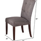 HomeRoots 19' x 25' x 40' 2-Piece Gray Microfiber And Walnut Side Chair